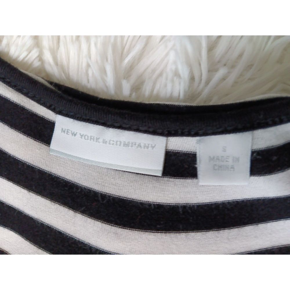 New York & Co Sleeveless Black & White Striped Long/Maxi Dress Sz Small - Picture 3 of 10